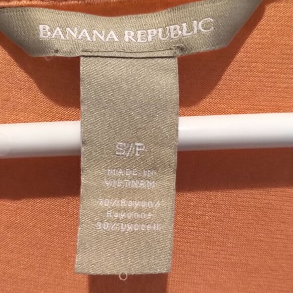 Sexy Y2K Banana Republic Sleeveless Top Gathered Plunging Neckline in Coral - Picture 10 of 16